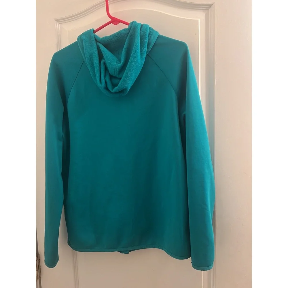 Nike Womens Dri-FIT Therma Fleece Full Zip Hoodie Teal Blue 683856-345 Size M